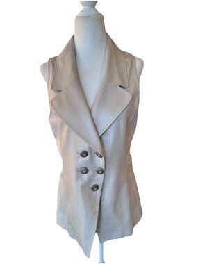 Classiques Entier Fitted Ecru Tailored Womens Size S Vest Lined